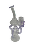 Close-up of King Pluto Dual Tone Recycler Dab Rig with intricate glasswork and looped recycler arms.

