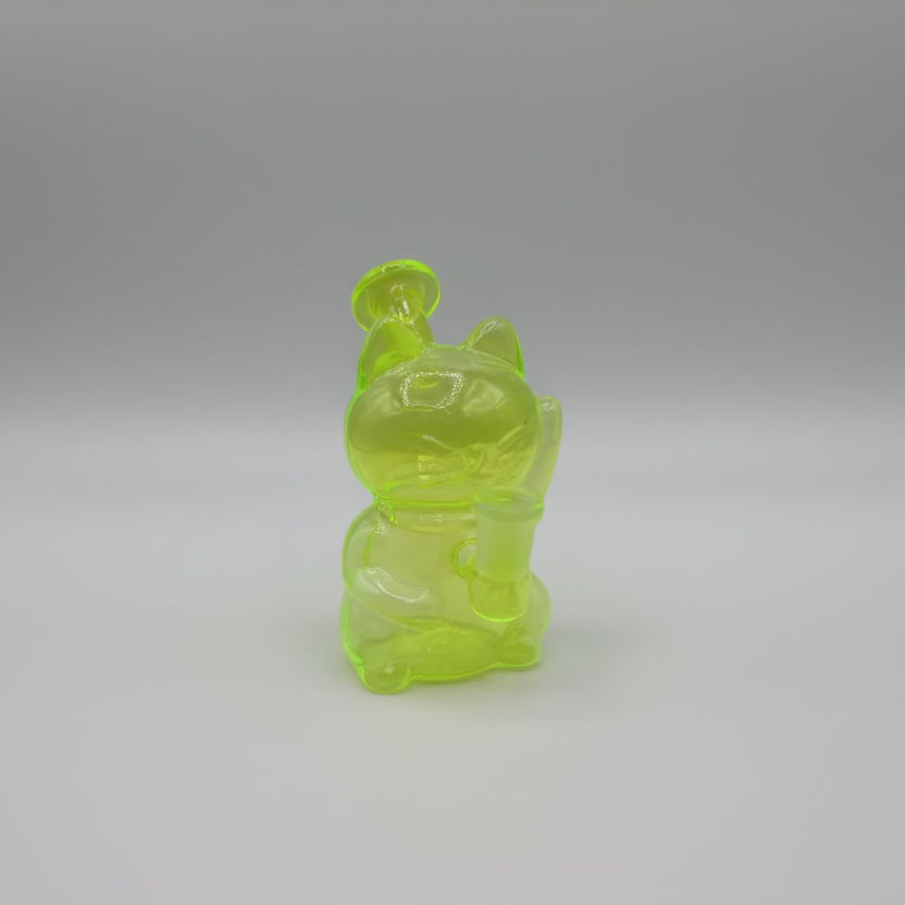 Colorful Hello Kitty-inspired glass rig with quartz nail