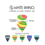 WHITE RHINO- DIAMOND SPINNER SILICONE JAR ORIGINAL -| 45 COUNT