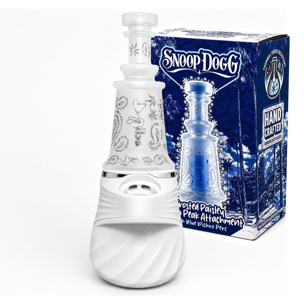 Snoop Dogg - Puffco Peak Compatible Topper - Sand Blasted Paisley Blue Dichro Perc