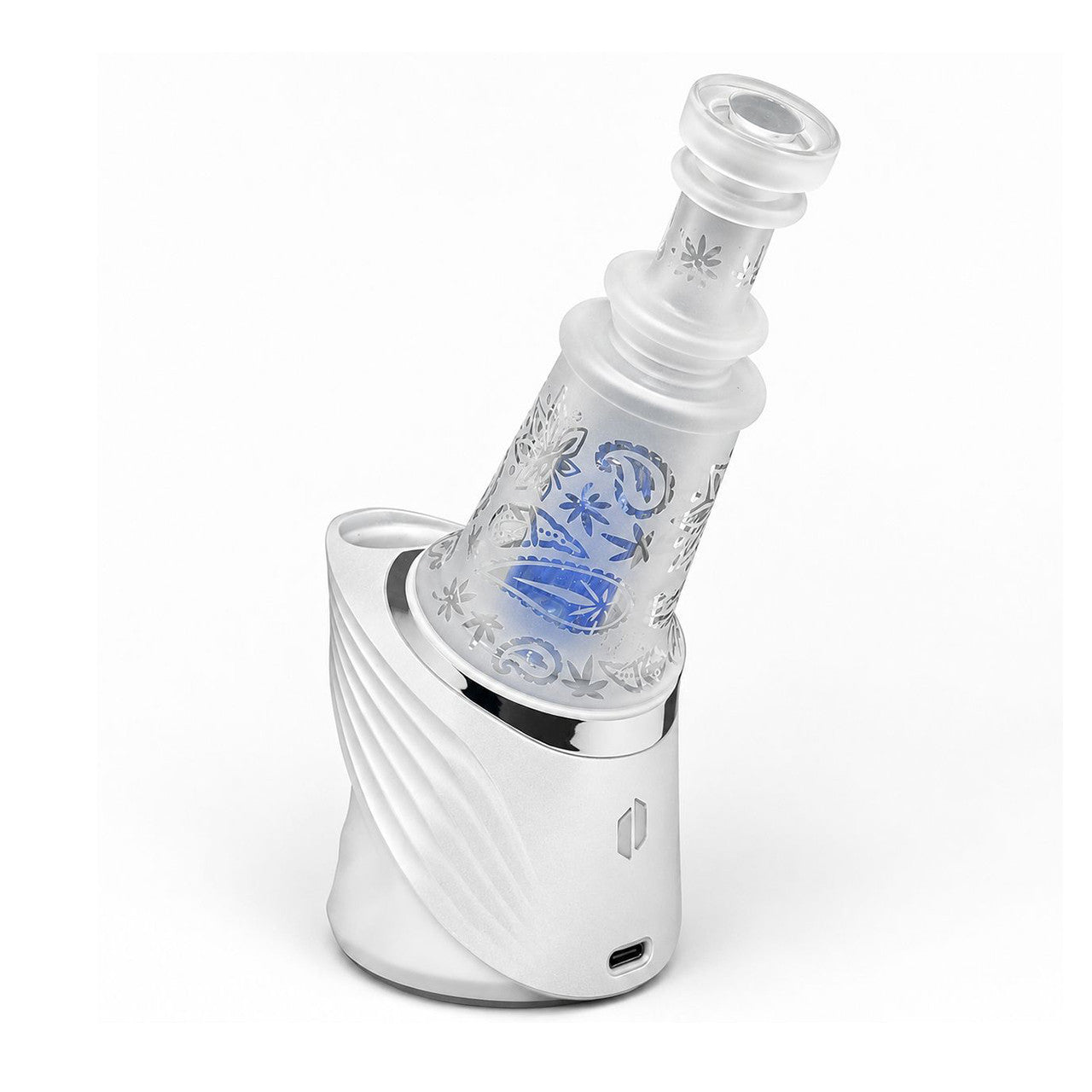 Snoop Dogg - Puffco Peak Compatible Topper - Sand Blasted Paisley Blue Dichro Perc