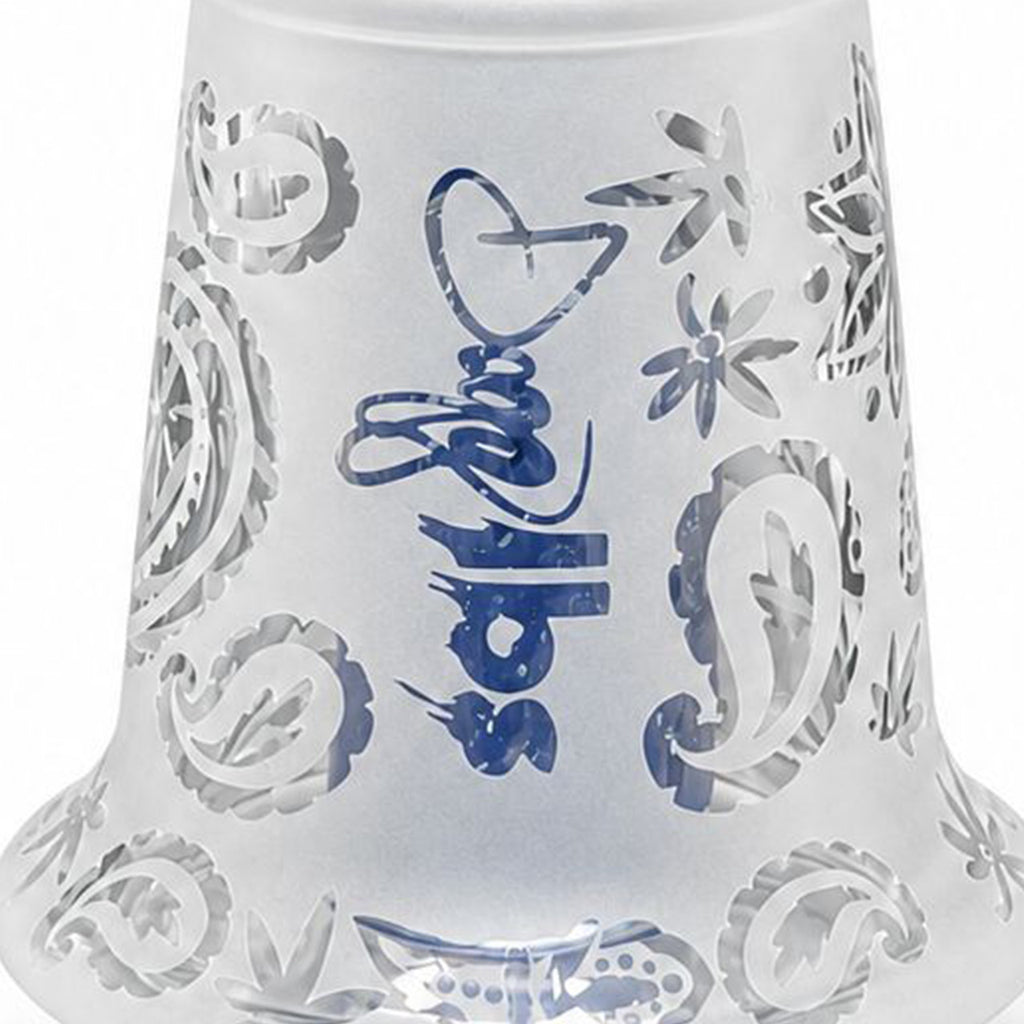 Snoop Dogg - Puffco Peak Compatible Topper - Sand Blasted Paisley Blue Dichro Perc