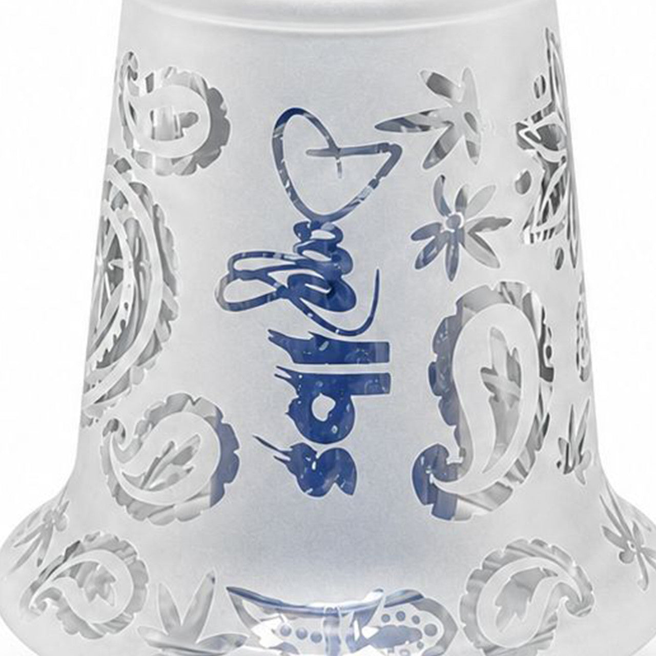 Snoop Dogg - Puffco Peak Compatible Topper - Sand Blasted Paisley Blue Dichro Perc