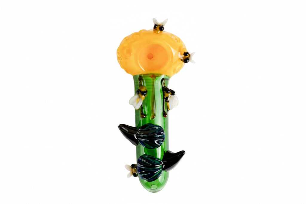 5 Inches Premium Honeycomb Bee Top Pipe - Hand Pipe | Assorted 2 Colors