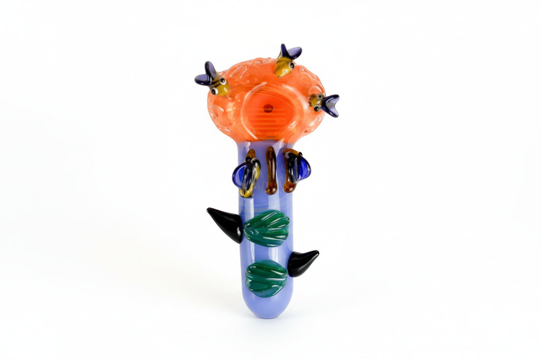 5 Inches Premium Honeycomb Bee Top Pipe - Hand Pipe | Assorted 2 Colors