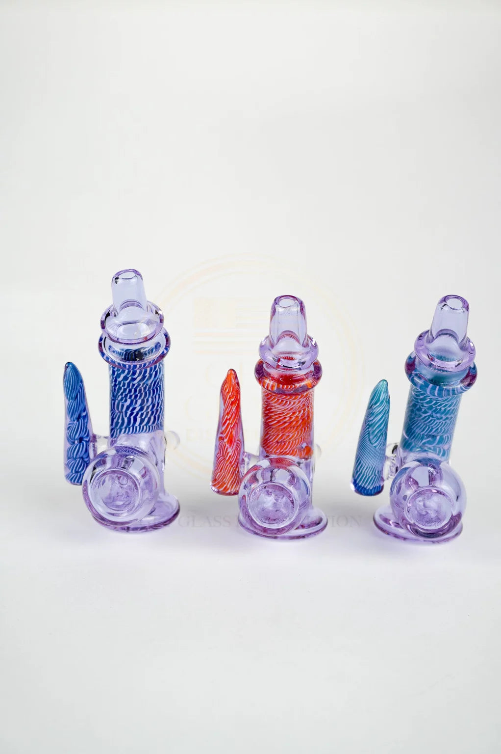 4.5 Inches Premium Purple Tube Horn I/O Pipe - Hand Pipe | Assorted 3 Styles
