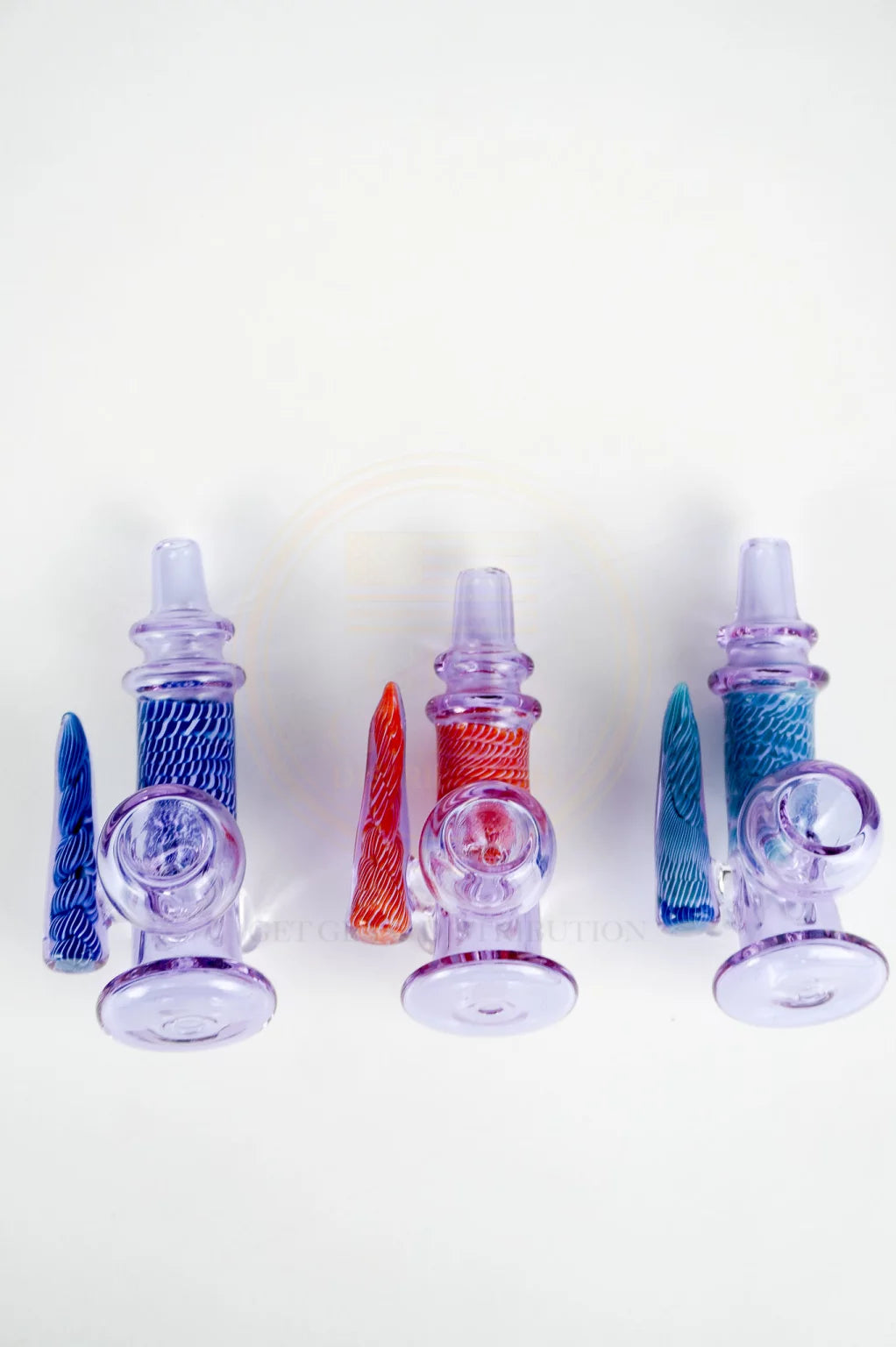 4.5 Inches Premium Purple Tube Horn I/O Pipe - Hand Pipe | Assorted 3 Styles