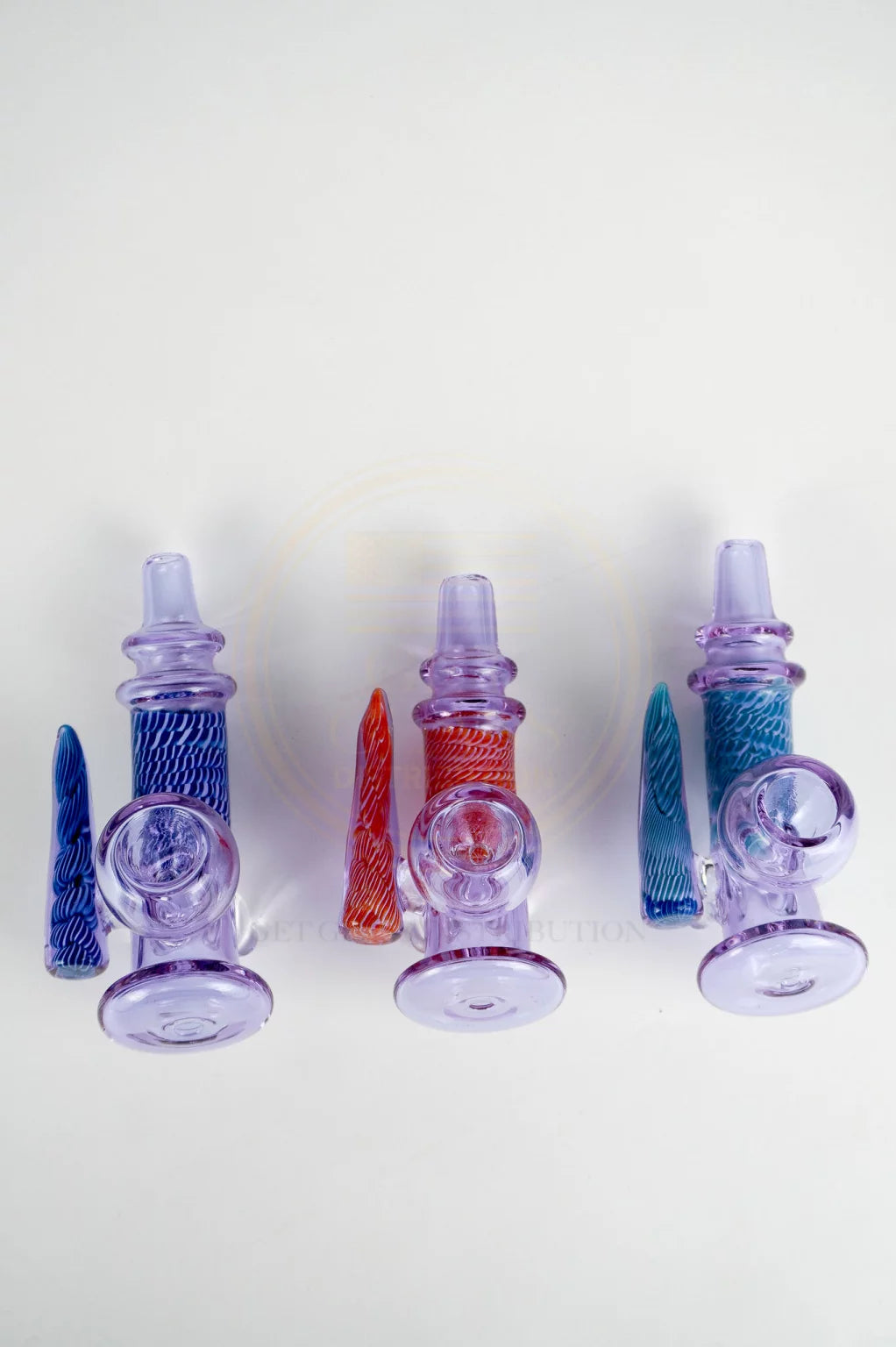 4.5 Inches Premium Purple Tube Horn I/O Pipe - Hand Pipe | Assorted 3 Styles