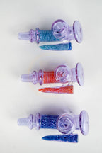 4.5 Inches Premium Purple Tube Horn I/O Pipe - Hand Pipe | Assorted 3 Styles