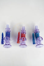 4.5 Inches Premium Purple Tube Horn I/O Pipe - Hand Pipe | Assorted 3 Styles