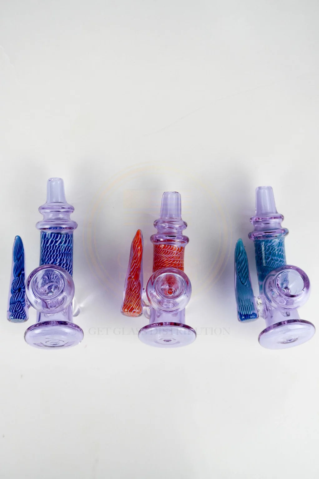4.5 Inches Premium Purple Tube Horn I/O Pipe - Hand Pipe | Assorted 3 Styles