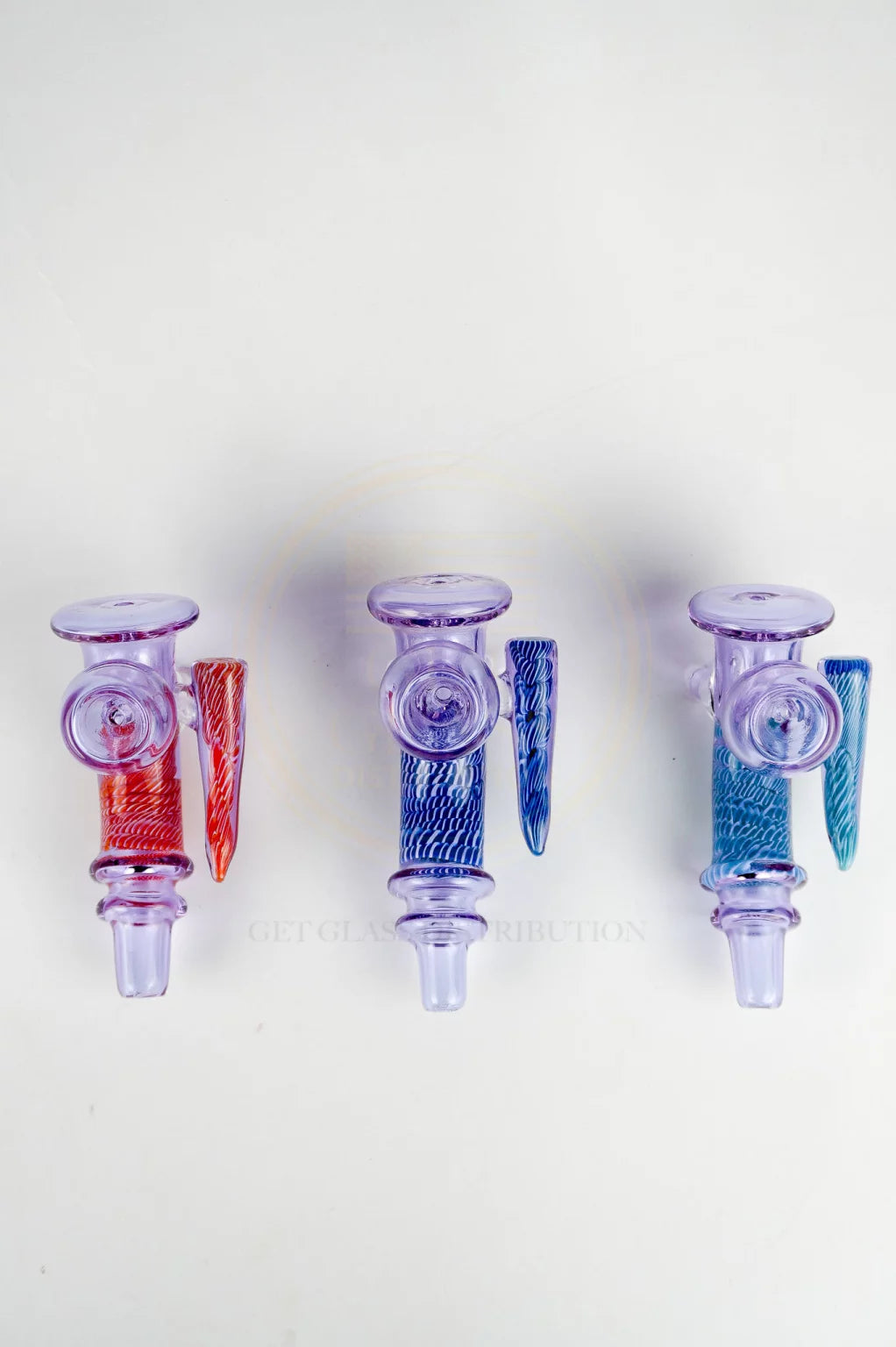 4.5 Inches Premium Purple Tube Horn I/O Pipe - Hand Pipe | Assorted 3 Styles Main image