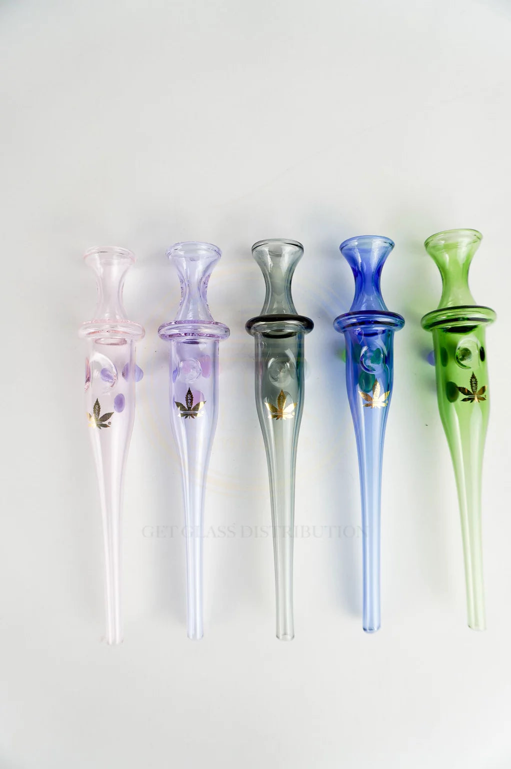 Aleaf 5" Glass 3 Dot Dab  Nectar Straw | Version 2 | Assorted 5 Colors