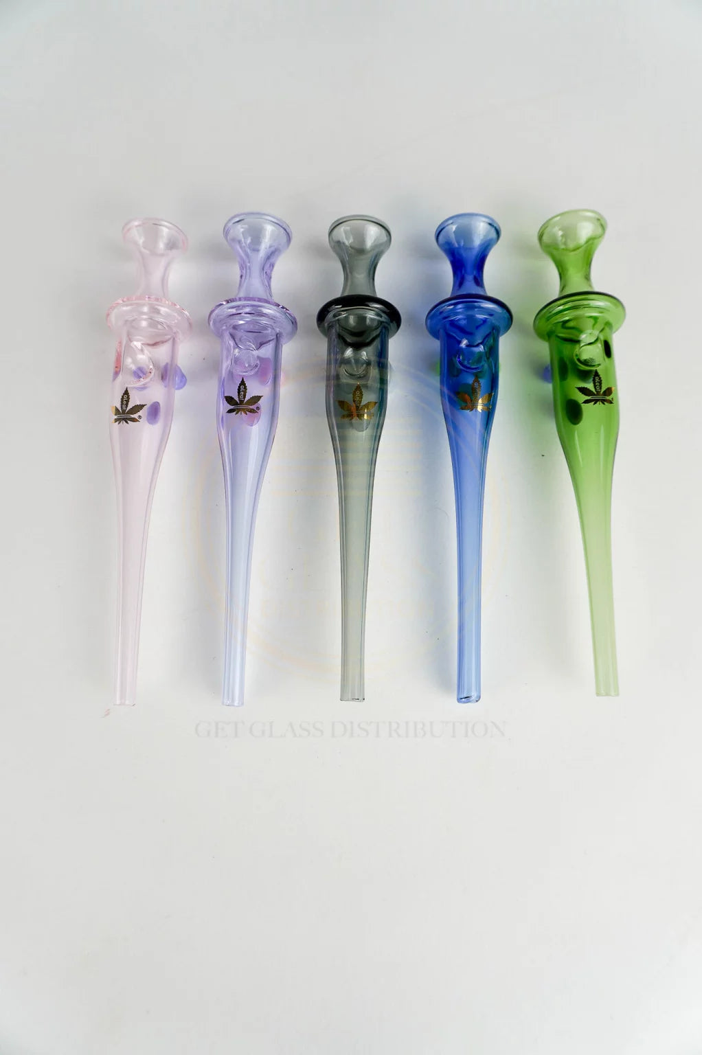 Aleaf 5" Glass 3 Dot Dab  Nectar Straw | Version 2 | Assorted 5 Colors