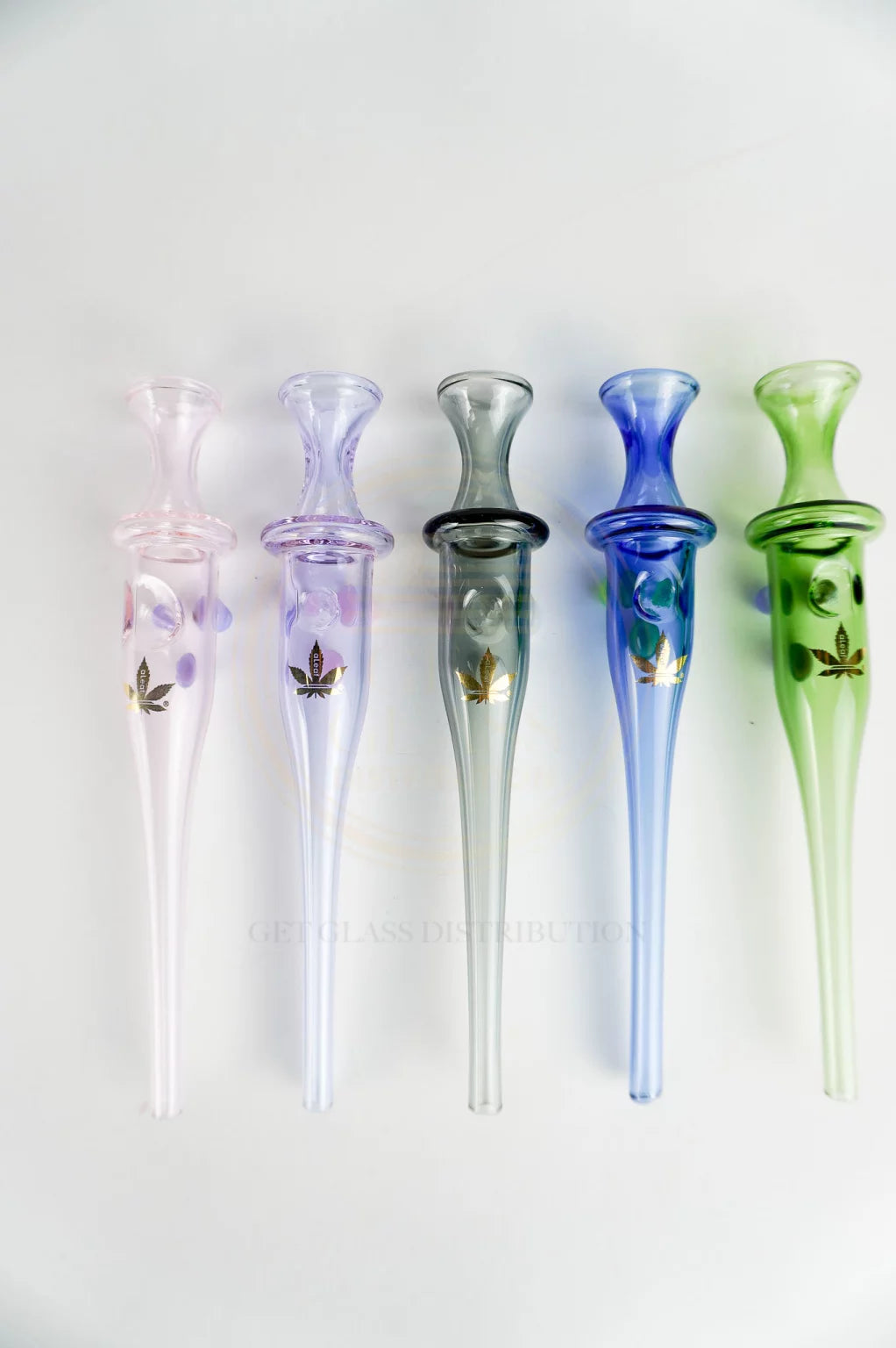 Aleaf 5" Glass 3 Dot Dab  Nectar Straw | Version 2 | Assorted 5 Colors