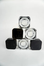 Clear Glass Dab Jars with Black Cap For Dab Extracts | Wax Concentrates | 12 pc/bag