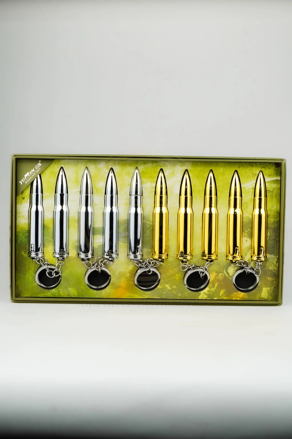 YOMIN Bullets Key Chain  Lighter - 10 ct/ box | Gold | Silver