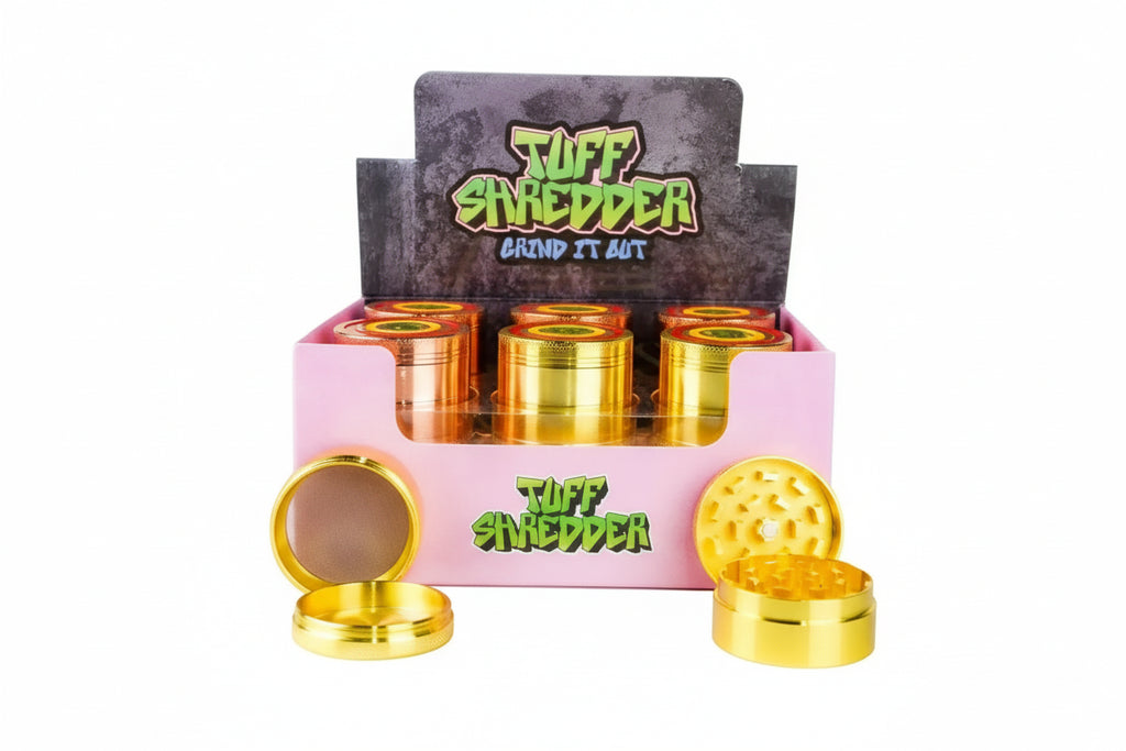 Tuff Shredder - 45MM 4 Piece Grinder with Ashtray | Gold & Copper Colors
