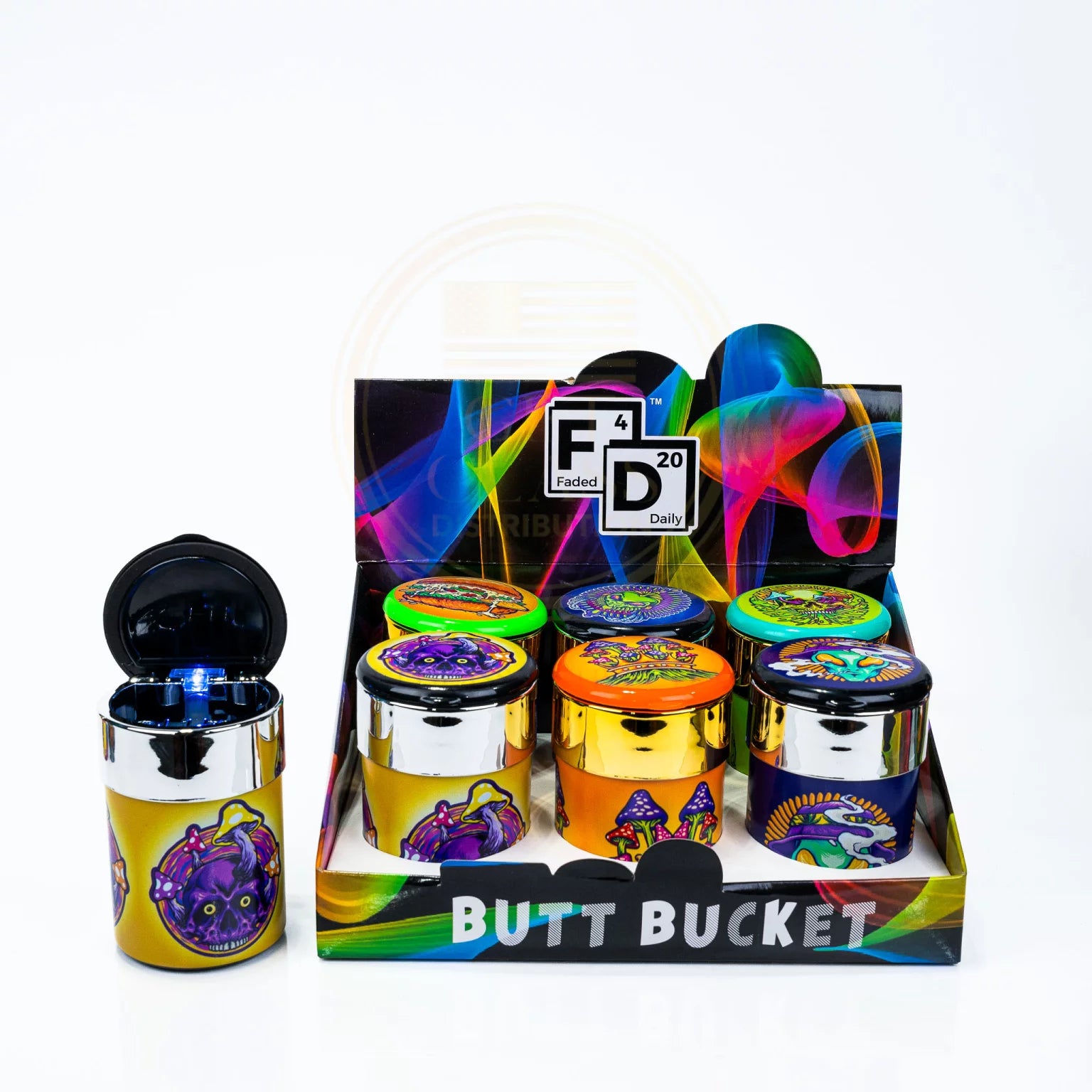 DAILY BUTT BUCKET LED ASH TRAY DISPLAY- 6CT