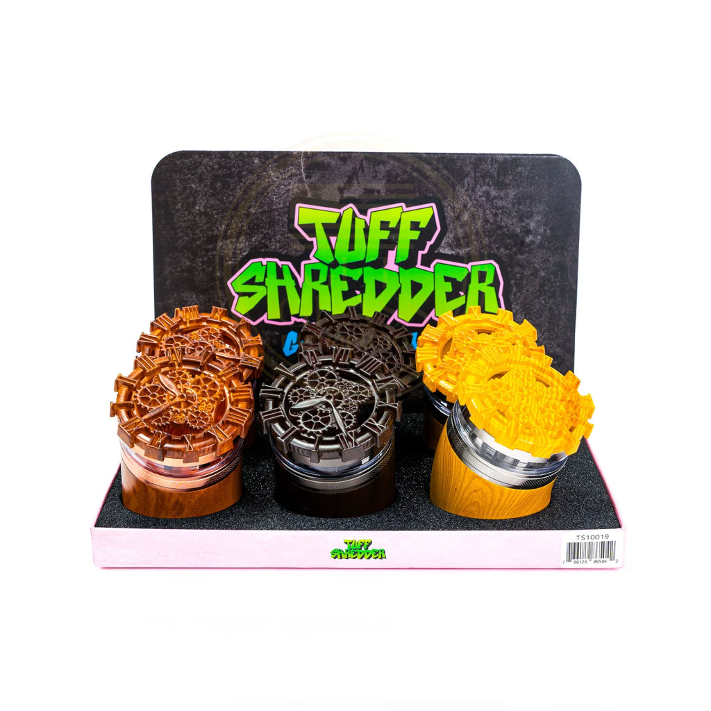 Tuff Shredder - Giant Curved Gear Clock Grinder With Ashtray | 63MM Grinder | Single Unit
