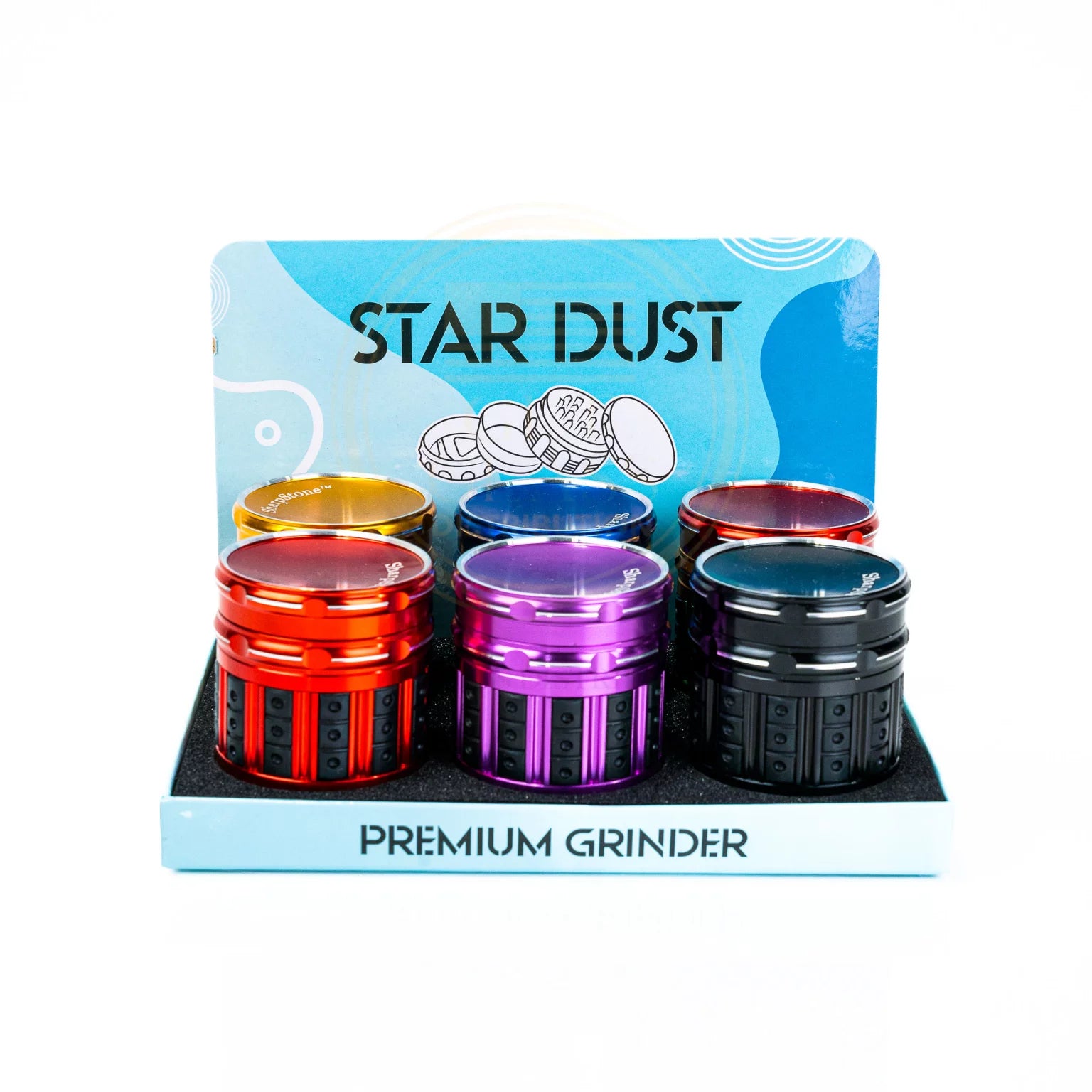63MM 4 Piece Grinder Premium Large Rasta with Dots and Ashtray | Single Unit Main image