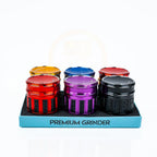 63MM 4 Piece Grinder Premium Large Rasta with Dots and Ashtray | Single Unit