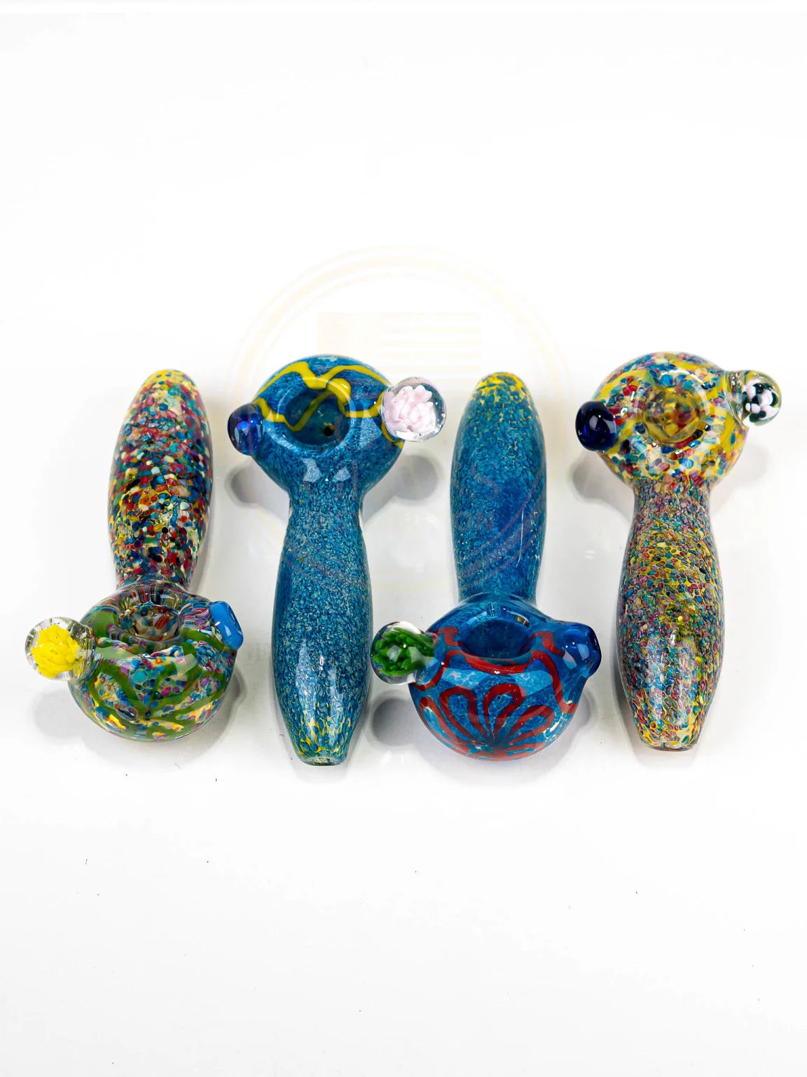 5" Hand Pipe with Wigwag Head & Fritted Neck | Assorted Designs | Wholesale Glass Pipes Main image