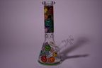 Wholesale Halloween Beaker Bong with Comic Prints | Thick Glass Water Pipe | 10" | 4 Colors | WP4503