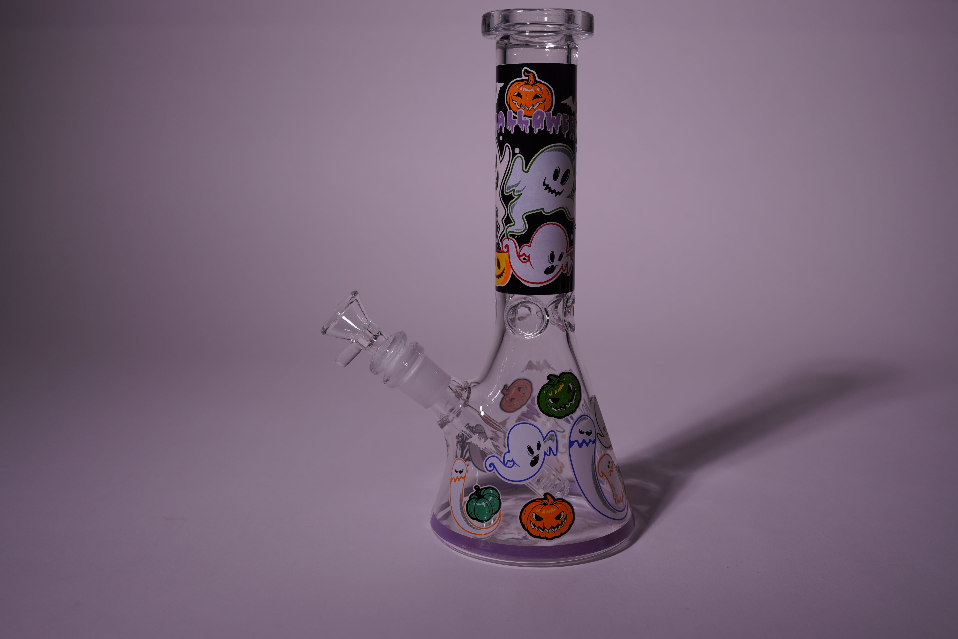 Wholesale Halloween Beaker Bong with Comic Prints | Thick Glass Water Pipe | 10" | 4 Colors | WP4503