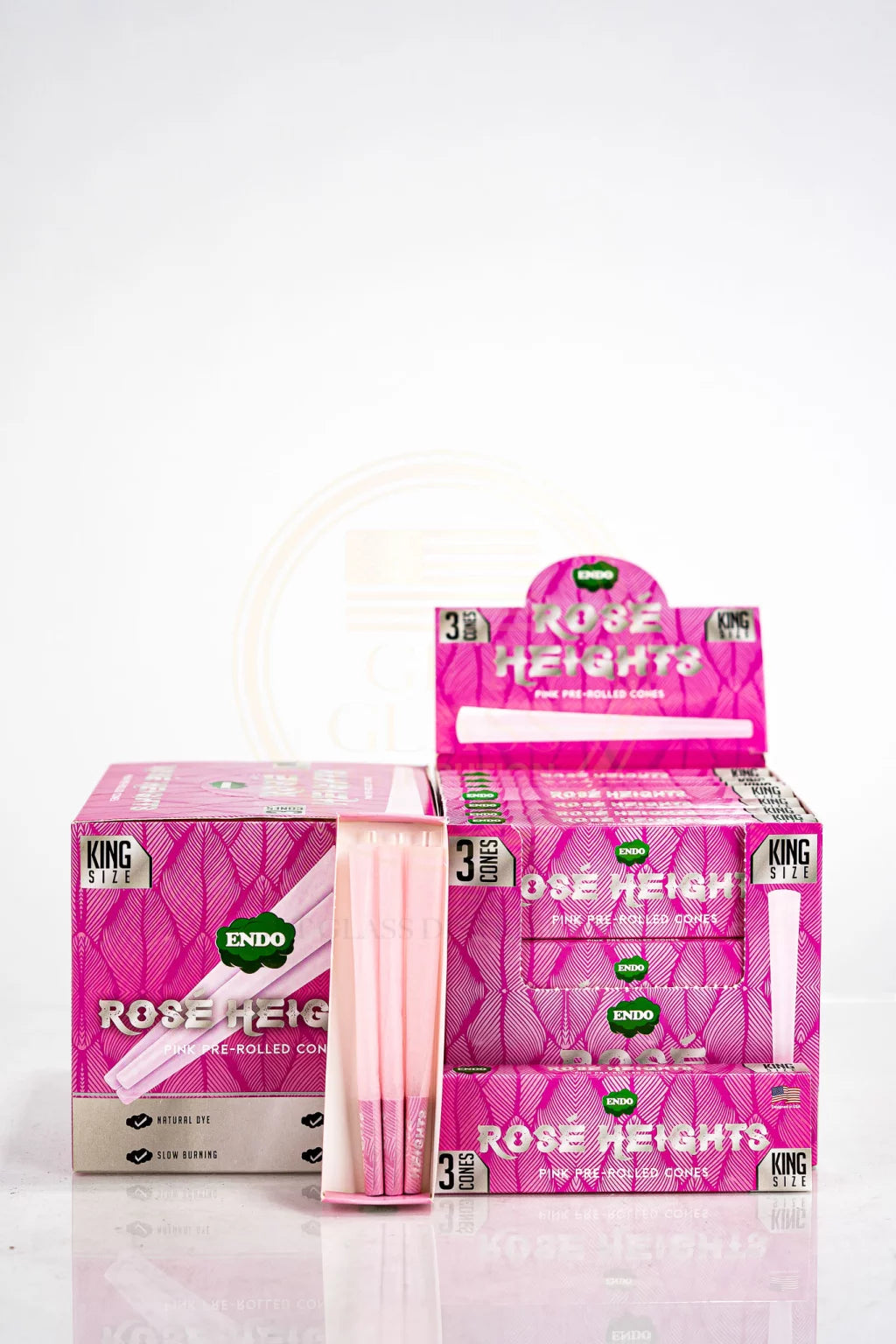 Endo Rose Heights Pink Pre-Rolled Cones | 1-1/4 Size | 24 CT/Box | 6 Cones/Pack