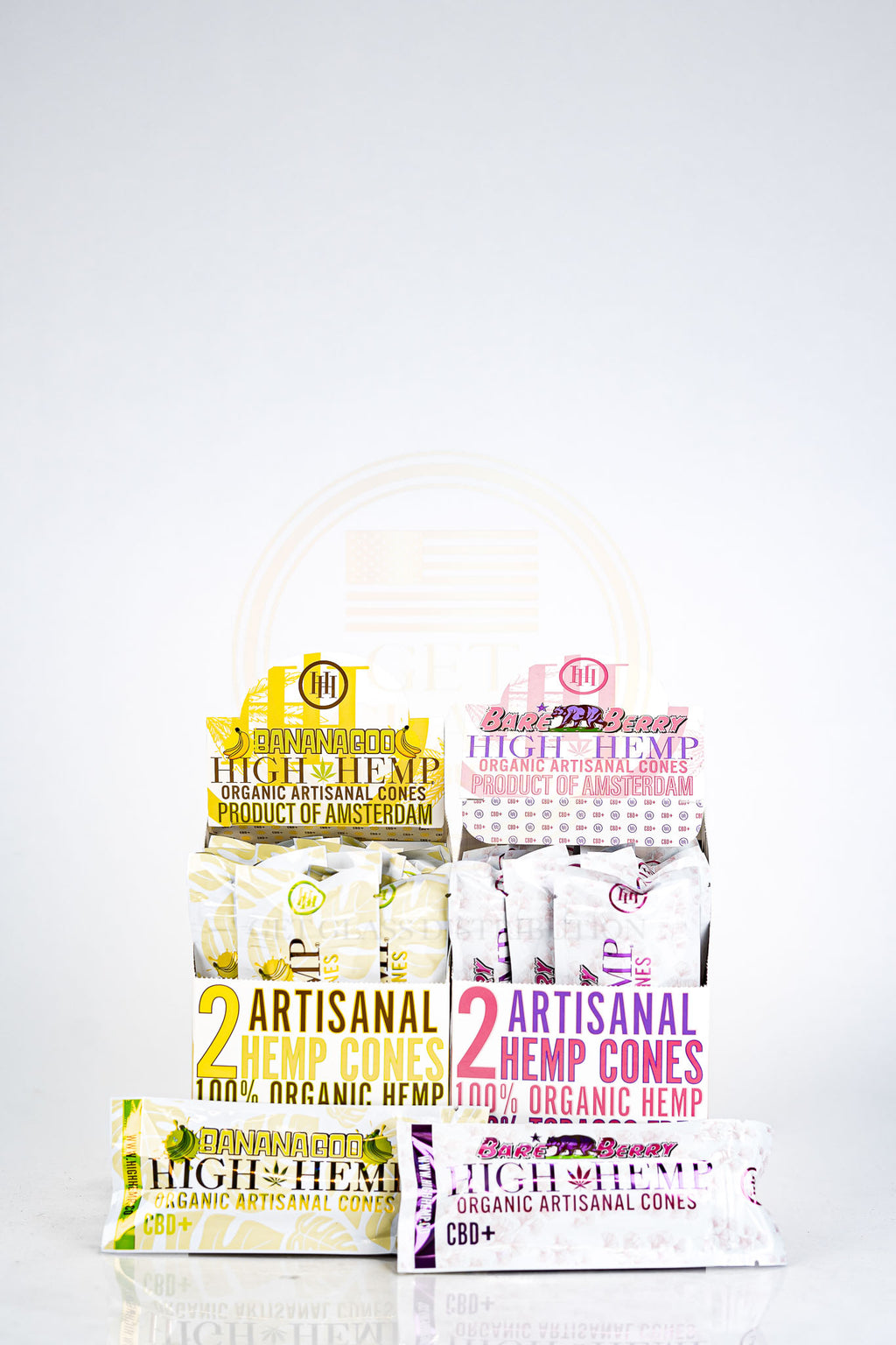 HIGH HEMP Organic - Artisanal Cones | 2 Hemp Cones | Vegan | Tobacco-Free | 15 Pouches /Box
