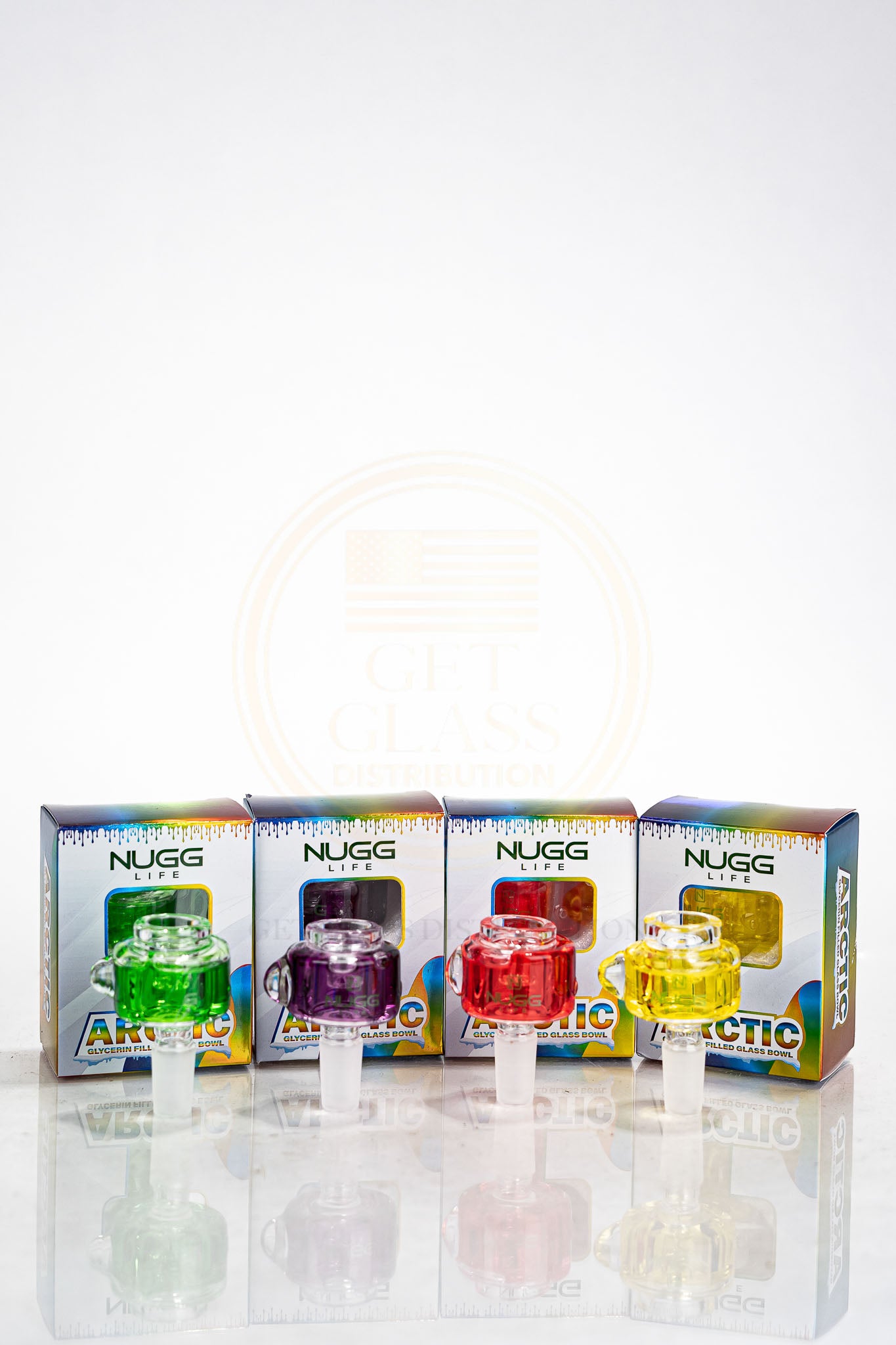 NUGG ARCTIC - Glycerin Filled Glass Bowl | Assorted 4nColors
