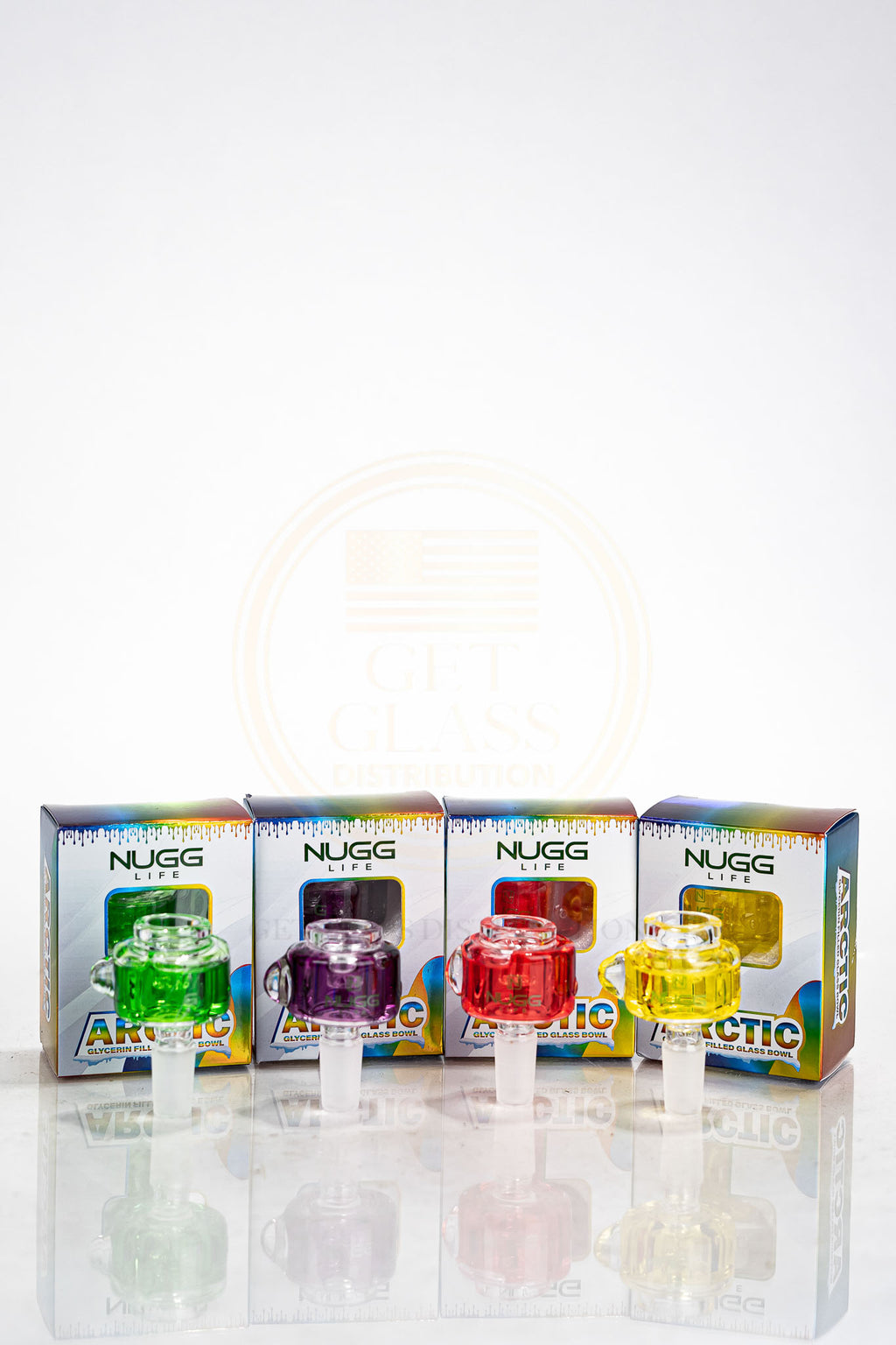 NUGG ARCTIC - Glycerin Filled Glass Bowl | Assorted 4nColors