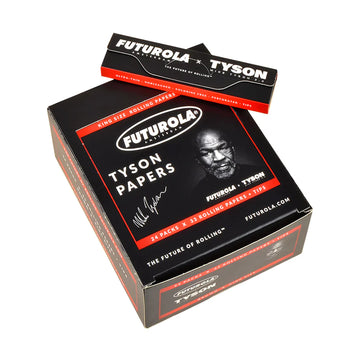 Futurola Tyson King Size Slim -  Papers with Tips | 24 Pack | 33 Rolling Papers | Brown
