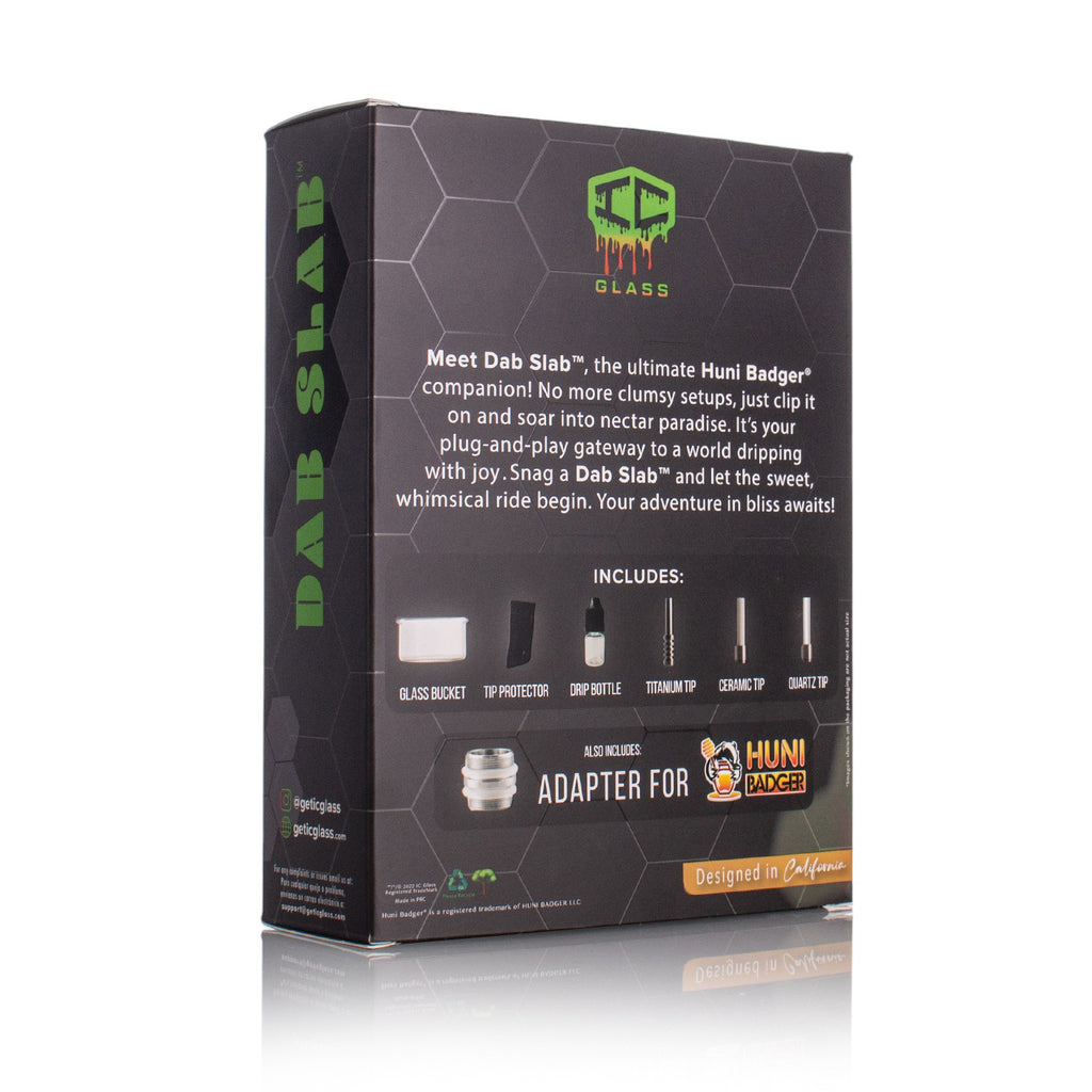 IC GLASS - DAB SLAB | comes with 6 accessories & Adapter for HUNI BADGER | Single Unit