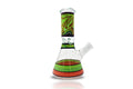 Decorative glass bong with floral design and bowl piece