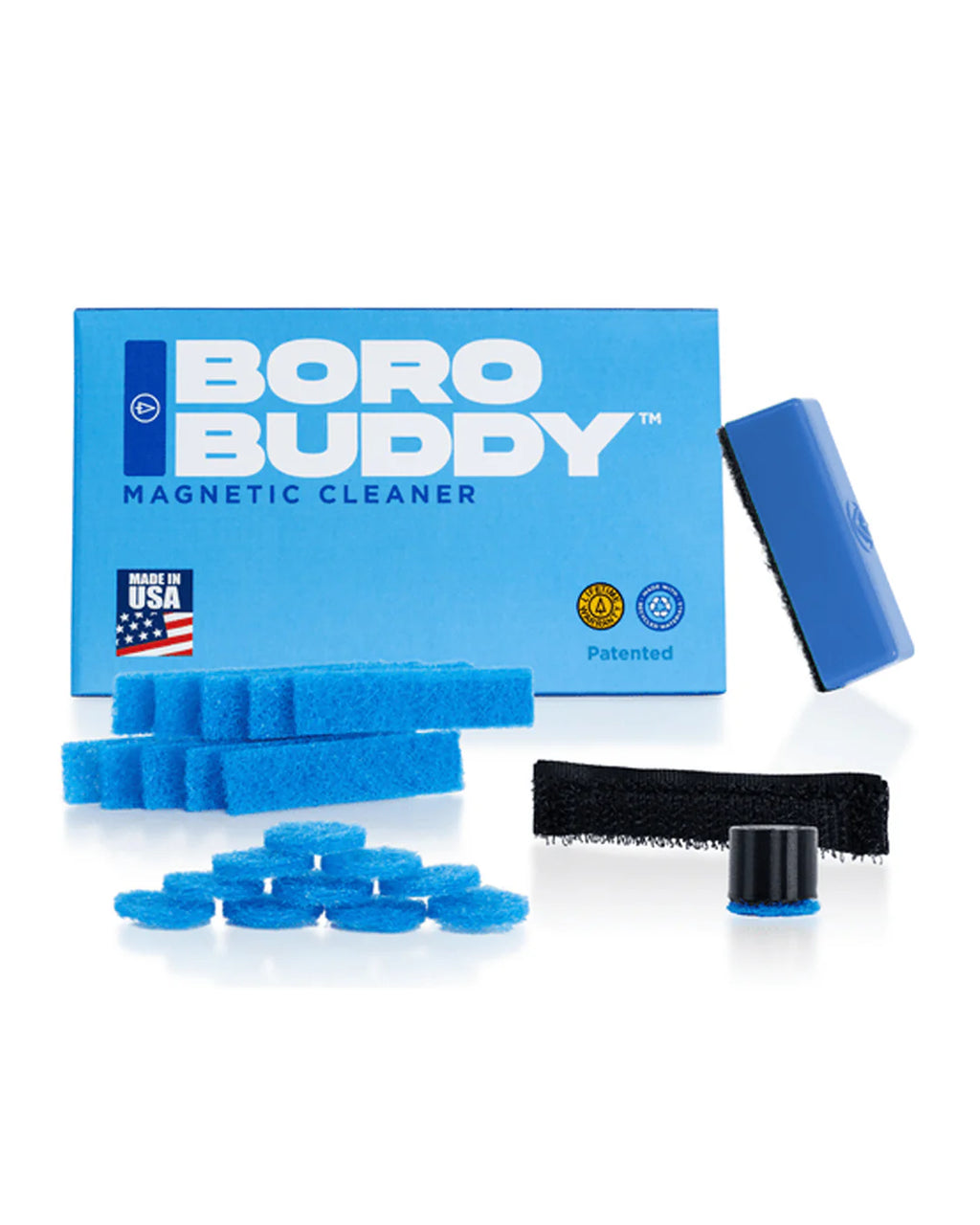 Double-sided magnetic glass cleaner tool for bong maintenance