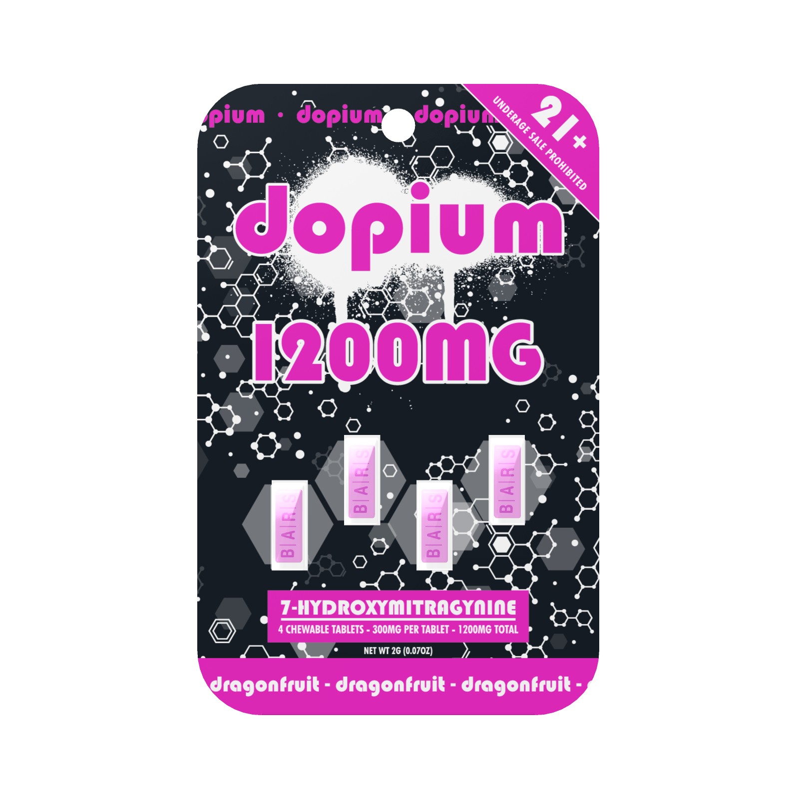 Dopium - 1200mg | 7-Hydroxymitragynine | 4x300mg | Single Unit Secondary image