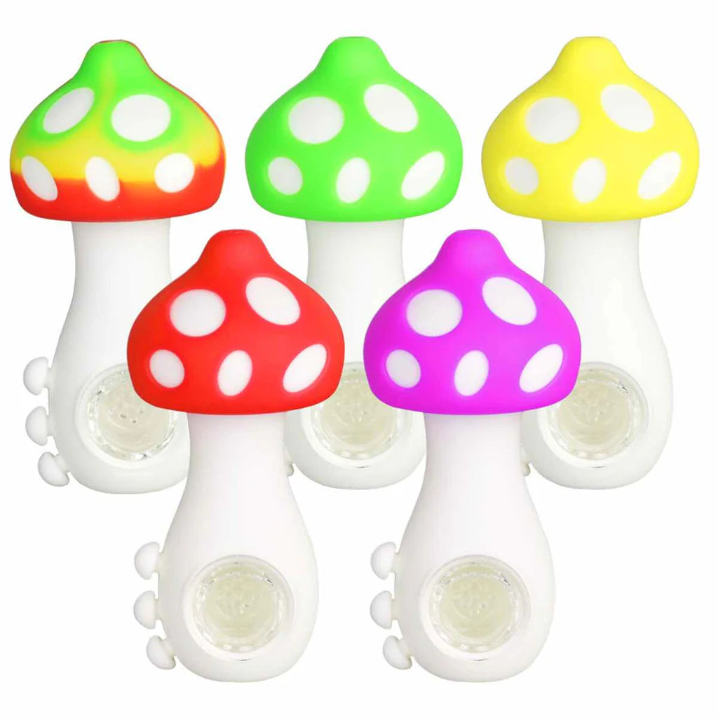 Assorted colors mushroom silicone hand pipe

