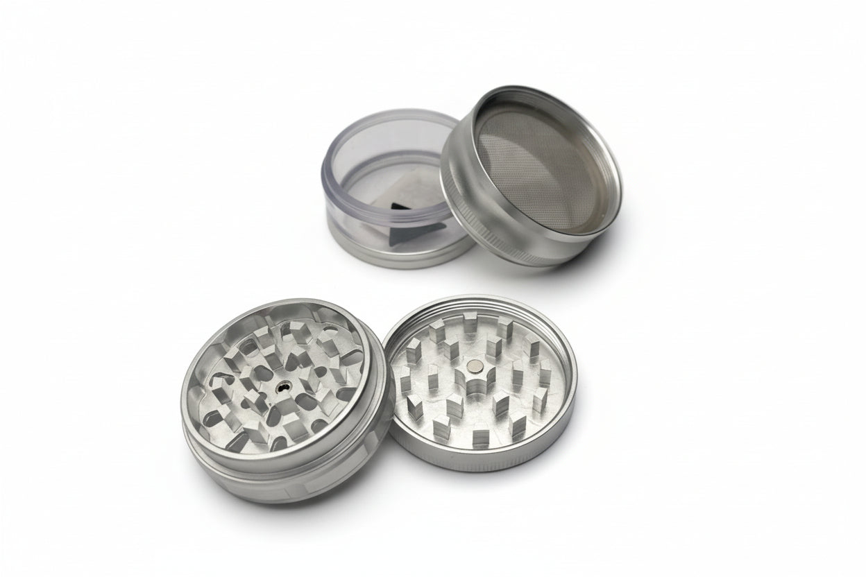 Premium Elegant - 63 MM 4 Piece Grinder With Ashtray | 6 Units / Box | Box Secondary image