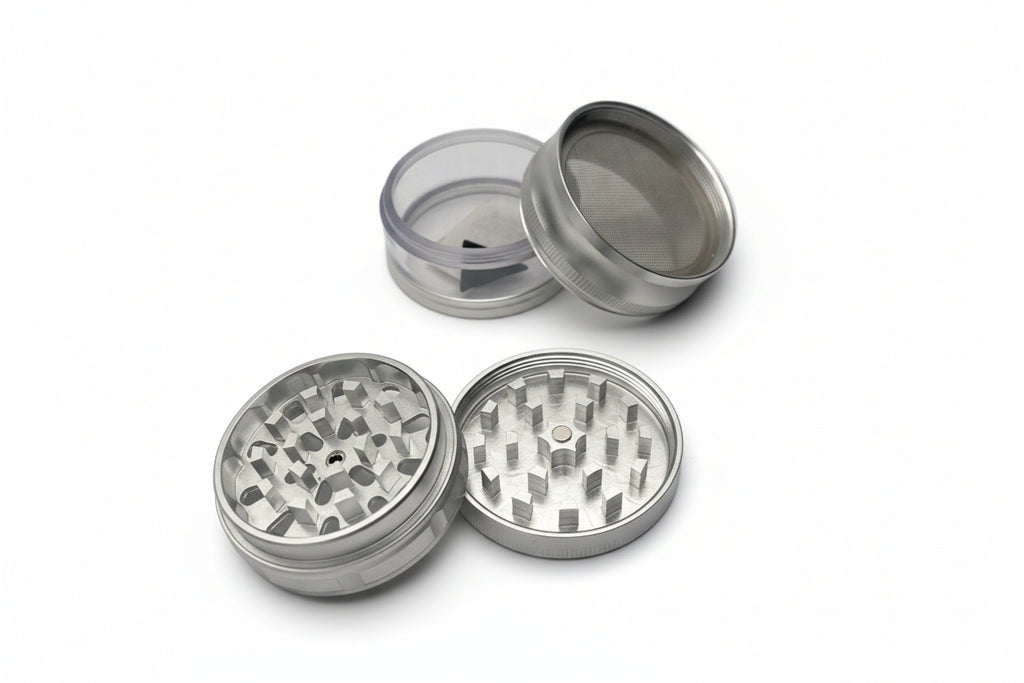Premium Elegant - 63 MM 4 Piece Grinder With Ashtray | 6 Units / Box | Box