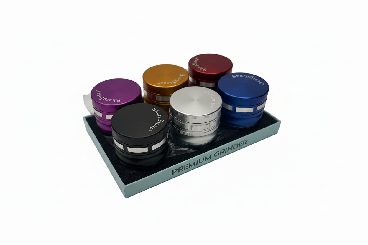 Premium Elegant - 63 MM 4 Piece Grinder With Ashtray | 6 Units / Box | Box Main image