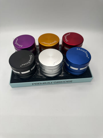 Premium Elegant - 63 MM 4 Piece Grinder With Ashtray | 6 Ct/Box | Assorted Colors