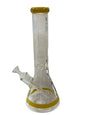 14" beaker with Frosted  design on neck & color mouth piece