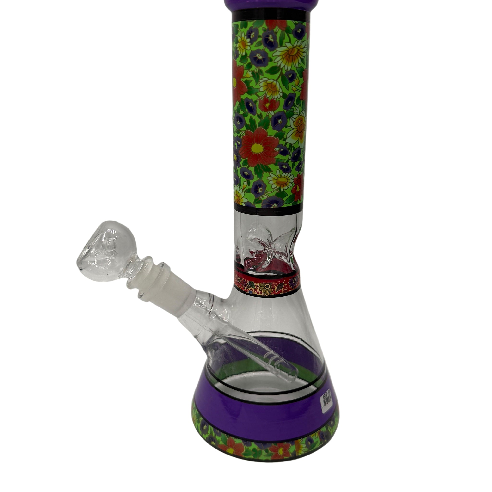 Floral Print Glass Beaker with Downstem and Bowl Piece – Wholesale