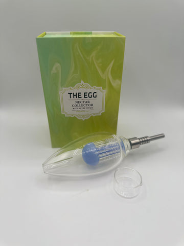 The EGG Nectar Collector with Perc | Metal Tip Set | Stainless Steel Tip | Glass Dish