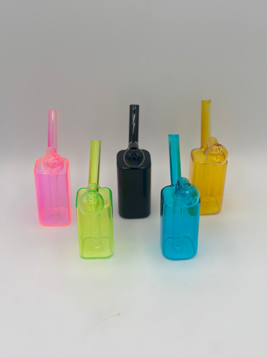 Rectangular Cylinder Oil Burner Waterpipe | 5-Pack