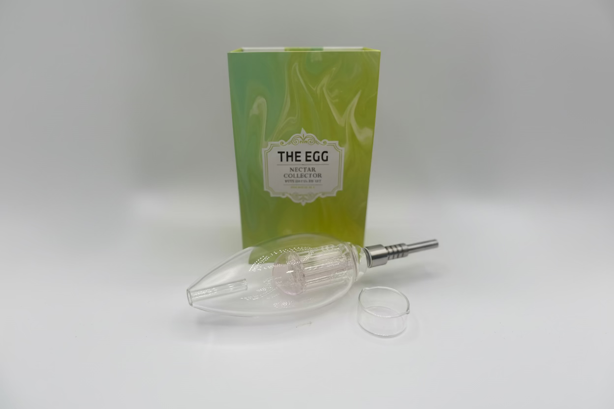 The EGG - Nectar Collector with Perc | Stainless Steel Tip | Glass Dish | Single Unit