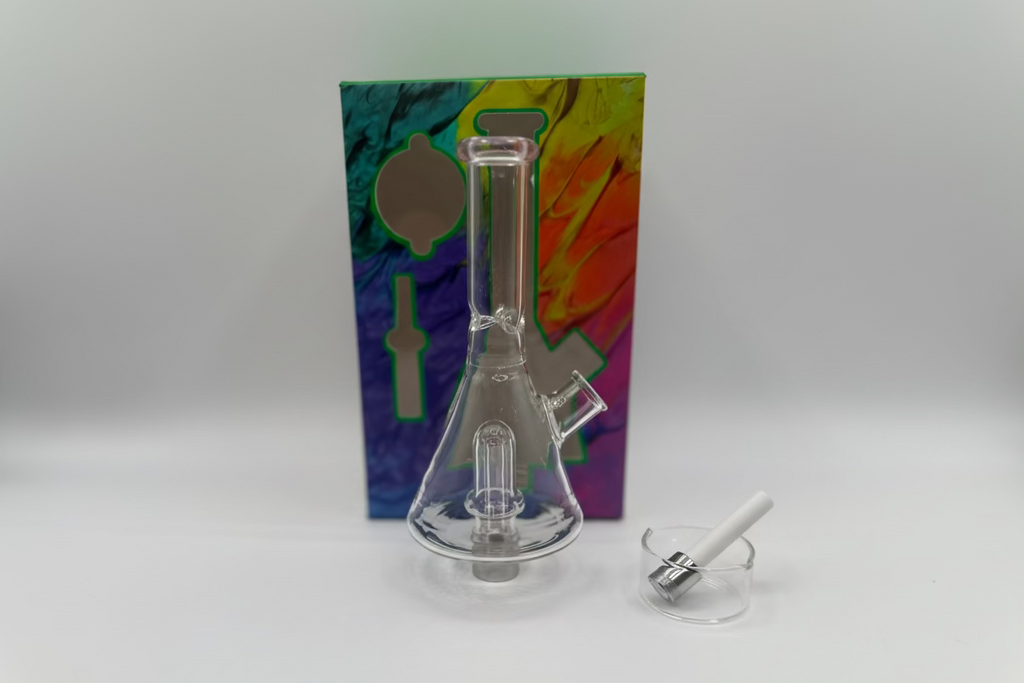 Nectar Collector - Vibrant Glass Beaker Style with Screw-On Ceramic Tip & Dish | Single Unit