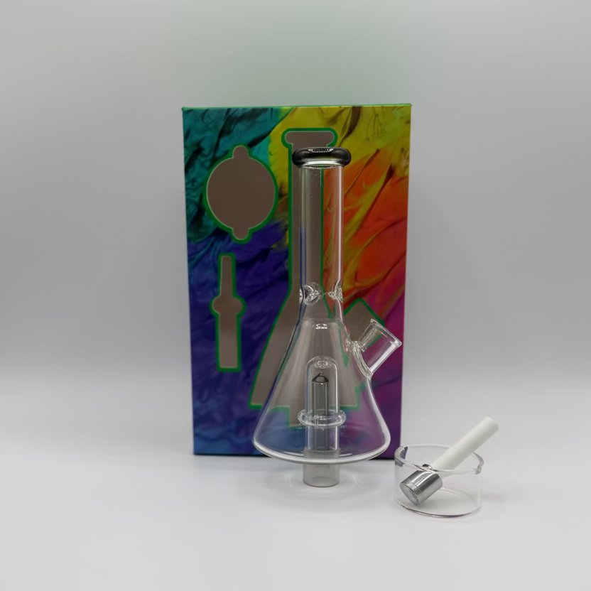 Nectar Collector - Vibrant Glass Beaker Style with Screw-On Ceramic Tip & Dish | Single Unit